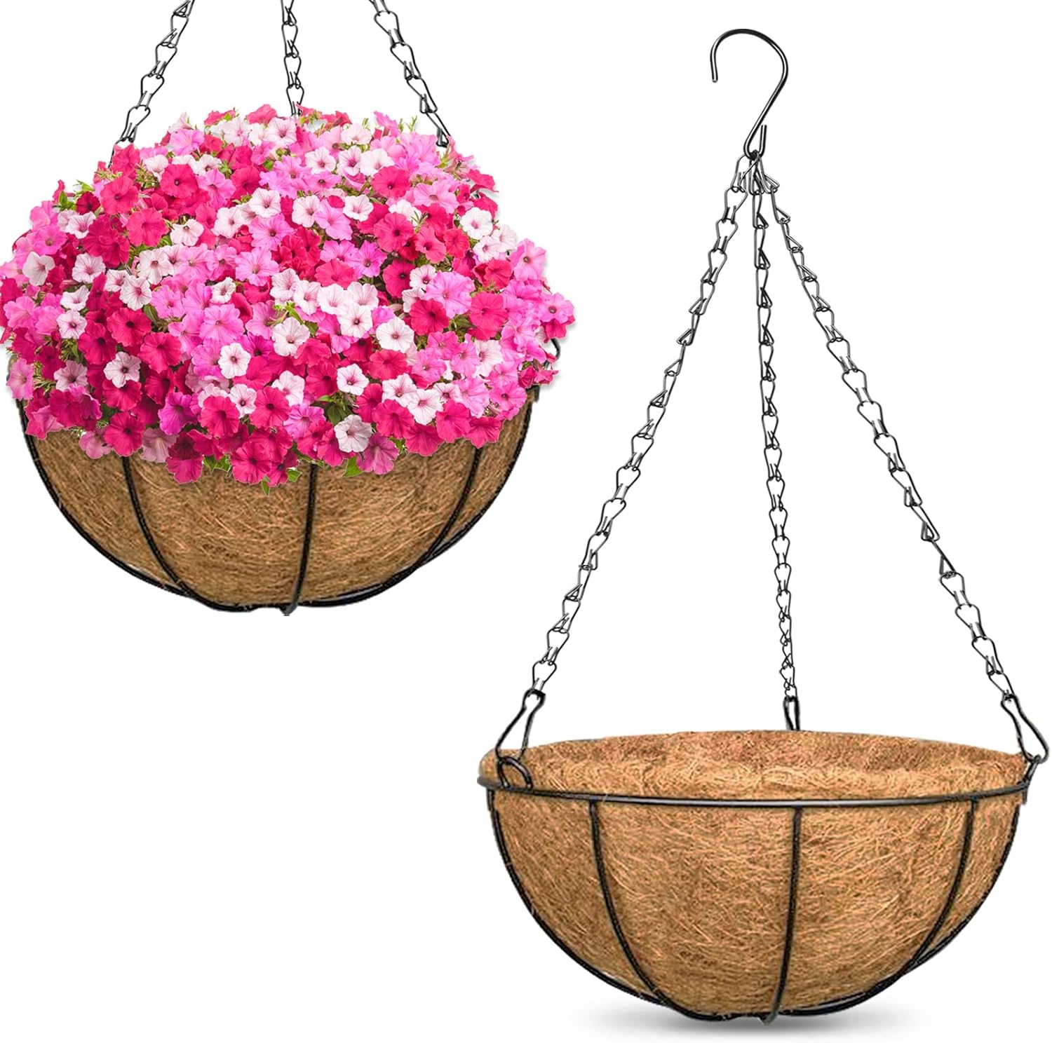 ZeeDix 2 Pack 16 Inch Hanging Baskets