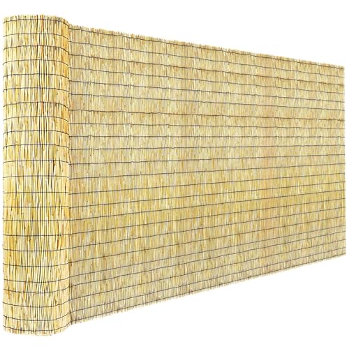 Bamboo Reed Fencing, Natural Bamboo Fence Rolls 3 Feet High, Decorative Reed Curtains Privacy Screen Outdoor for Patio Balcony Garden Backyard, 3 x 16 FT