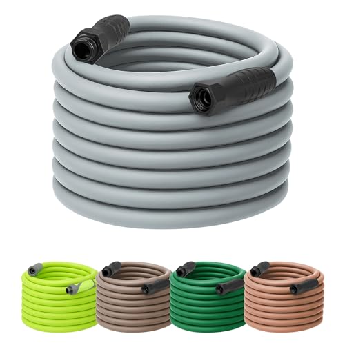 Flexzilla Colors SwivelGrip Garden Hose 5/8 in. x 100 ft., Lightweight All-Weather Water Hose, Durable and Flexible, Leak-Free Connections, Slate Grey