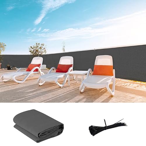 LOVE STORY Custom Size 3'x19' Charcoal Balcony Privacy Screen,UV Block Privacy Fence Screen,90% Shield for Outdoor Pool Garden Apartment Railing