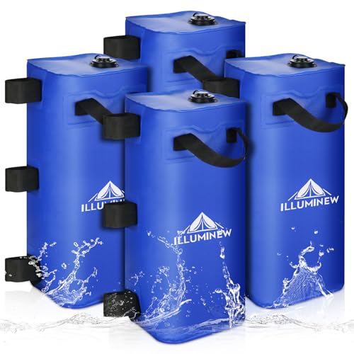 4 Pack Canopy Water Weight Bag, 220 LBS Water Tent Weights Set of 4 Leg Weights for Gazebo, Pop Up Canopy, Canopies, Tent (Blue 25L)