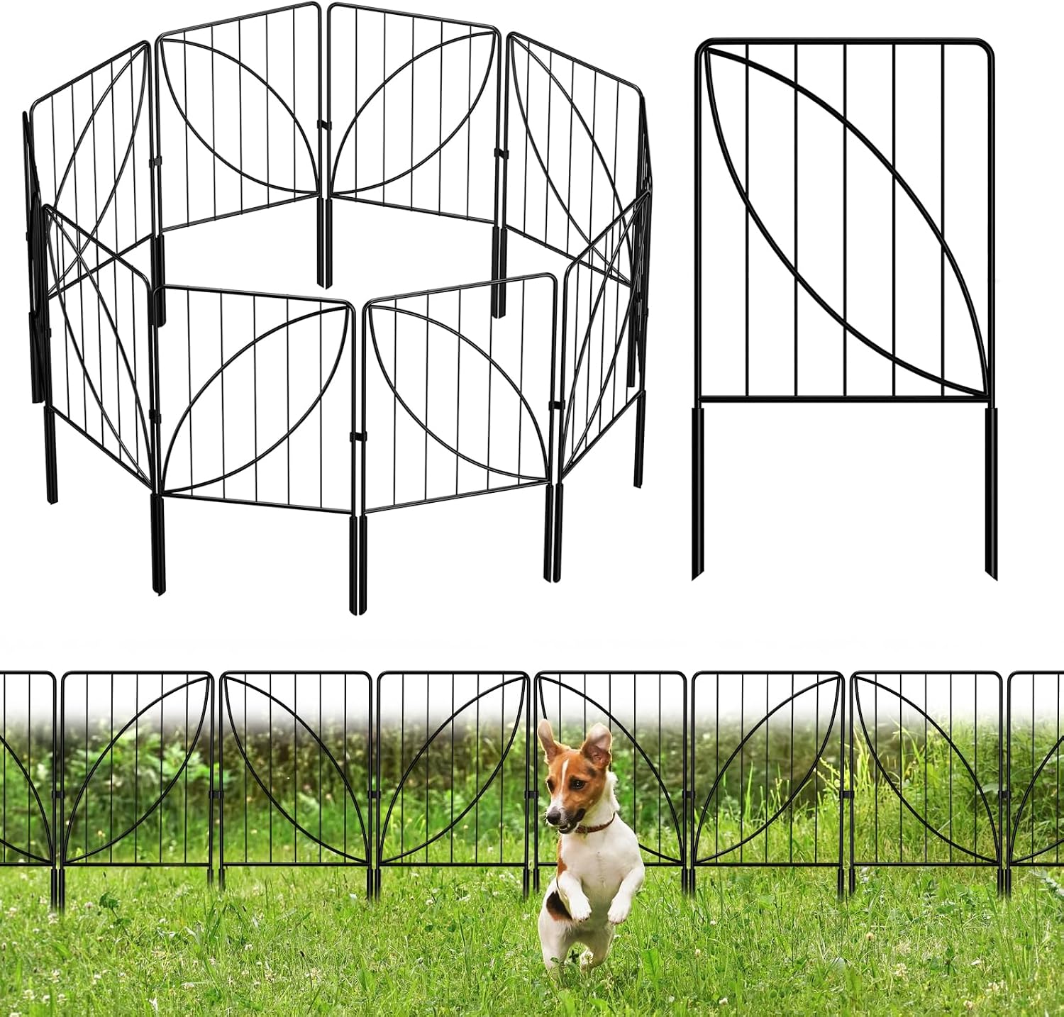 UIRWAY Garden Fence 32 Panels, 34.67ft