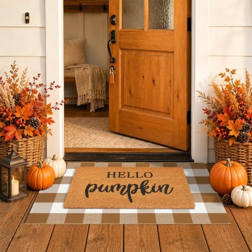 Fall Decor Door Mat Combo Set (Coffee/White)