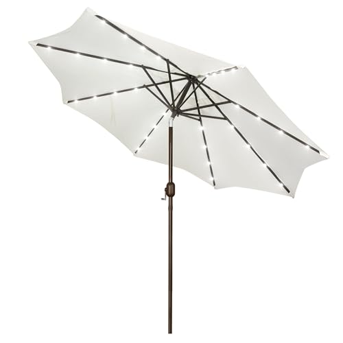 Blissun 9 ft Solar Umbrella (Creamy White)