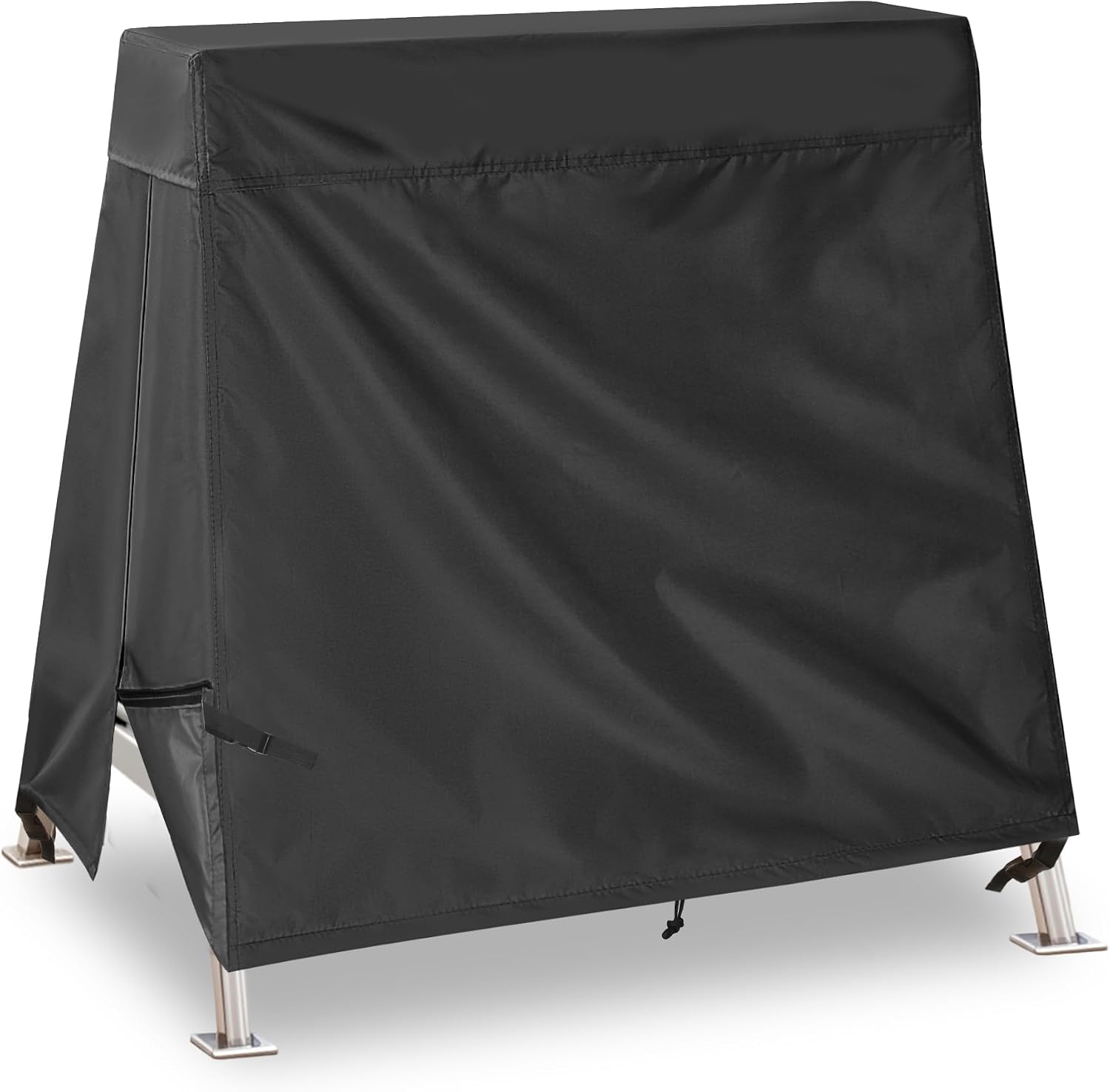 Outdoor Swing Covers for A Frame Patio Swing, 72" L x 55" D x 67" H, A-Frame Cover Waterproof, Porch Patio Canopy Cover, Windproof UV Resistant All Weather Protector - Black