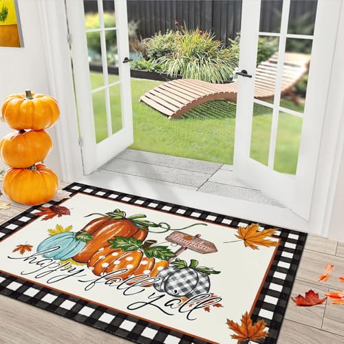 U'Artlines Fall Front Door Mat (Vintage Truck)