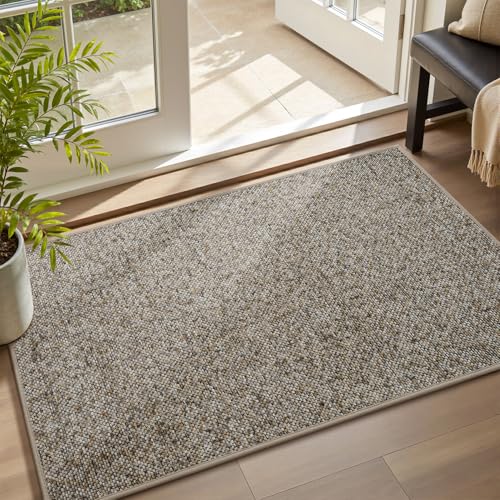 MontVoo-Door Mat Outside Entrance Outdoor Indoor Front Doormat for Entryway-Durable Rubber Backed Welcome Entry Mat Non Slip Dirt Trapper Absorbent-Yellow 36x60