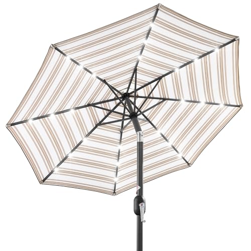 Best Choice Products 10ft Solar Polyester LED Lighted Patio Umbrella