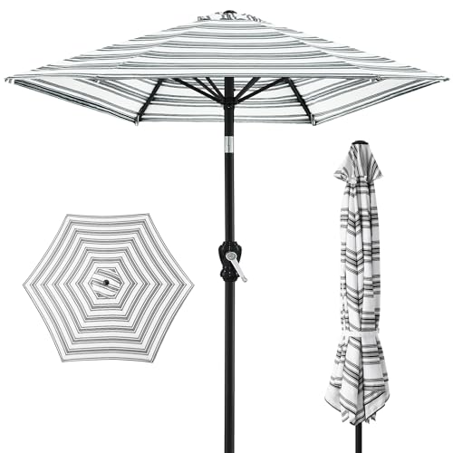 Best Choice Products 10ft Market Umbrella - Striped Black