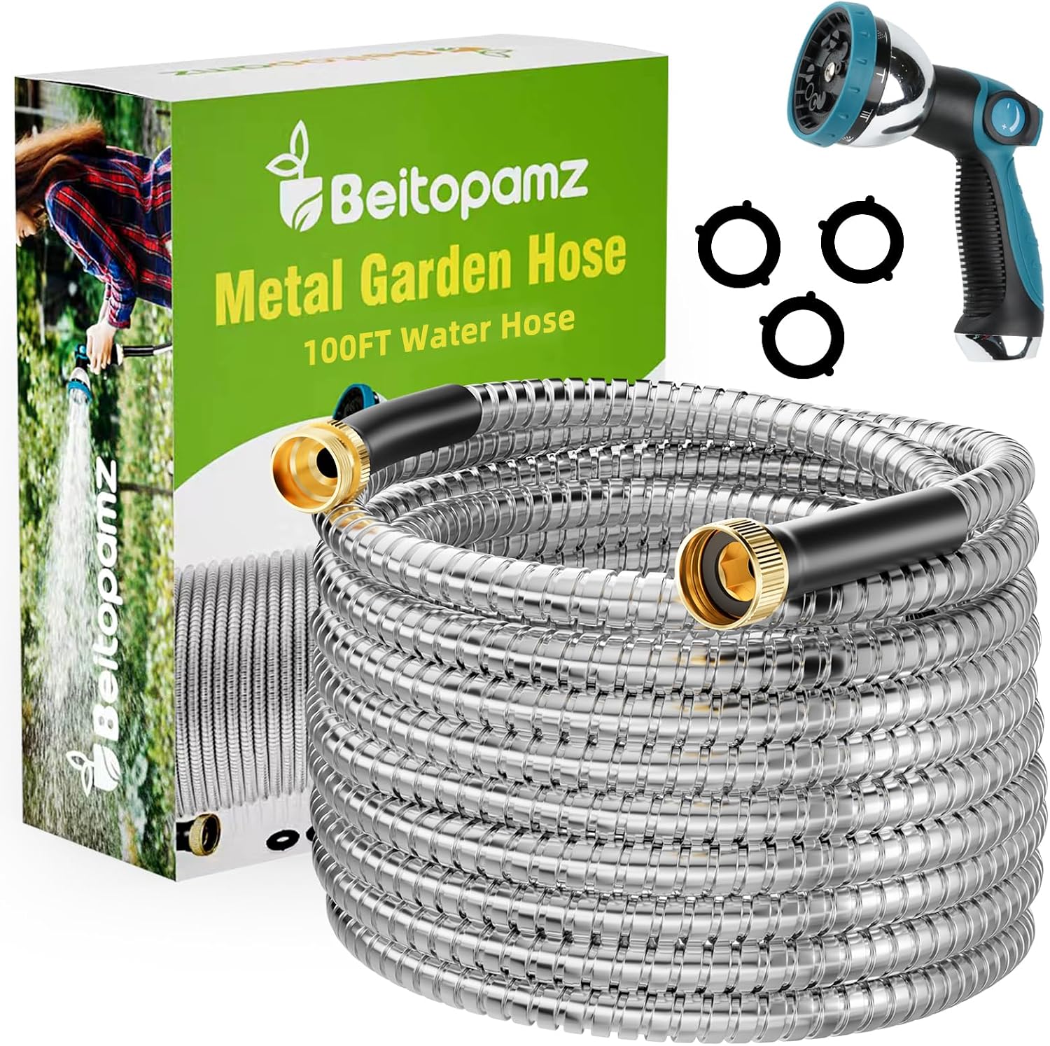beitopamz 100 ft Metal Hose