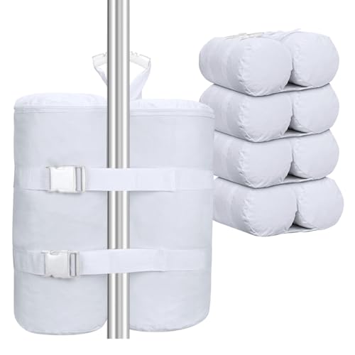 Extra Large 320 lbs White Sandbags Weight Bags for Pop up Canopy Tent, 1680D Heavy Duty Leg Weights Sand Bags Perfectly Matched with White Canopy/Gazebo/Patio Umbrellas, Set of 4