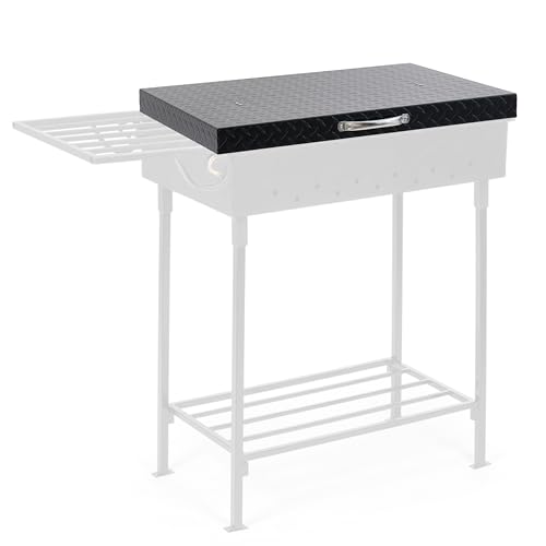 Flybold 28 Inch Blackstone Griddle Hard Cover, Aluminum Flat Top Grill Lid with Suitcase Handle, Lightweight, Weatherproof, Diamond Cut BBQ Replacement Cover for Blackstone & Members Mark Griddles