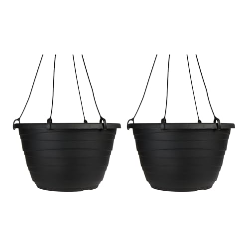 The HC Companies Wrapt Hanging Planters (13" Black)