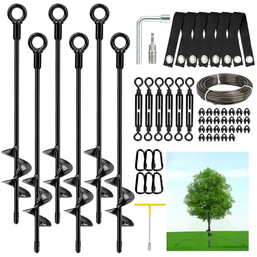 6 Pack 18" Tree Stakes & Turnbuckles Kit