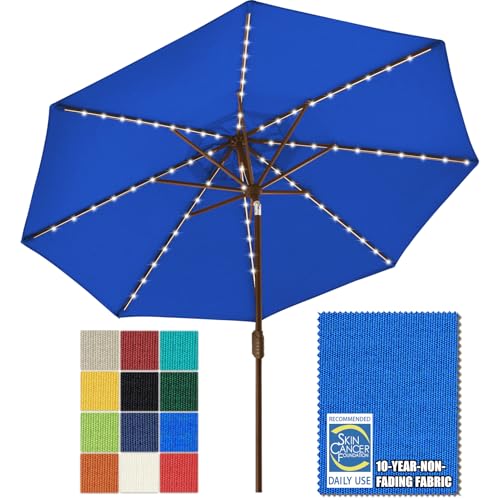 EliteShade 9ft Solar Umbrella (Royal Blue)