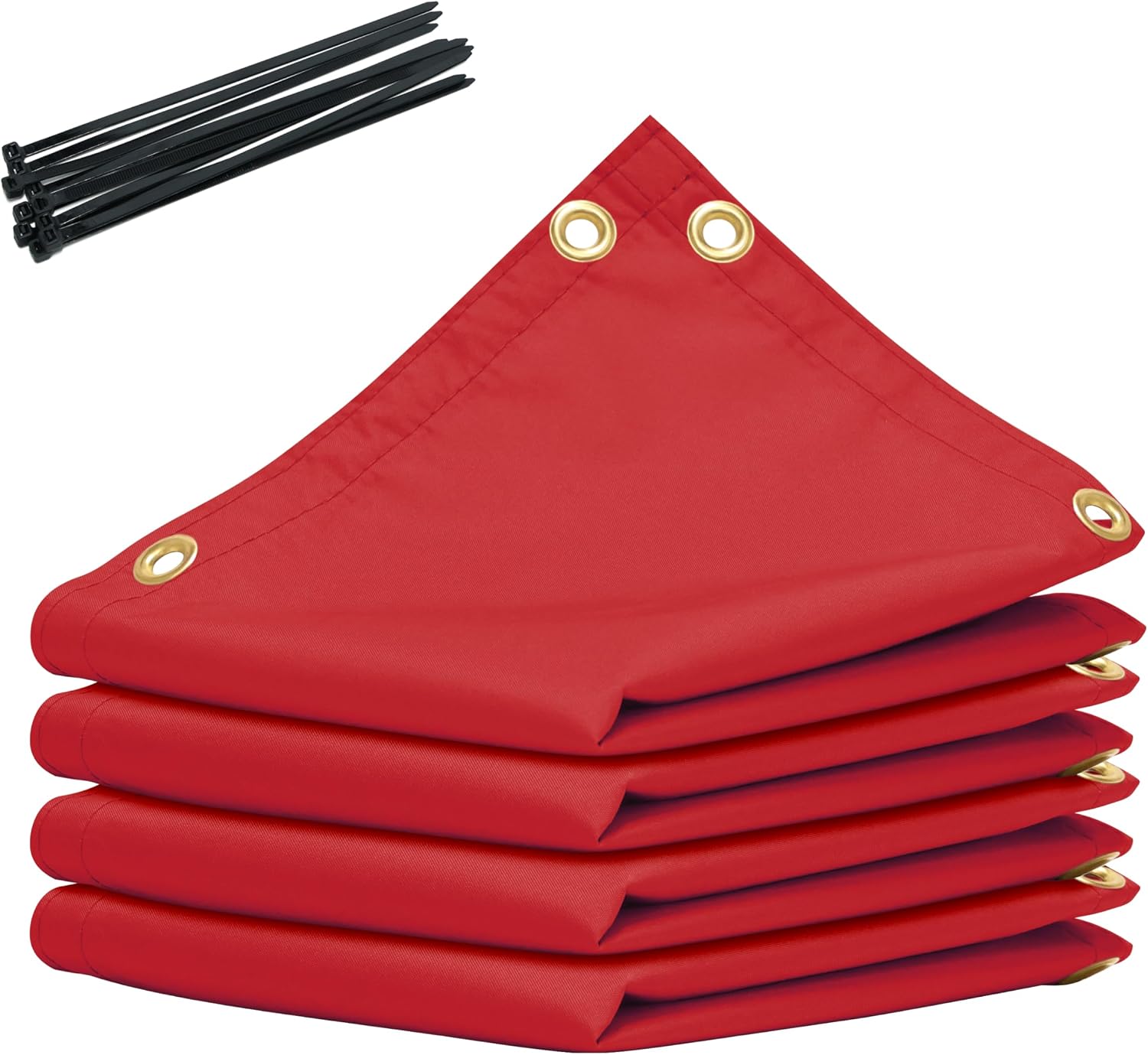Royal Shade 5' x 23' Red Custom Size Waterproof Shade Cloth Dog Kennel Shade with Grommets - 90% Sunblock, Durable Mesh Fabric Tarp for Fence Privacy Screen, Greenhouse, Coop & Pet Playpen