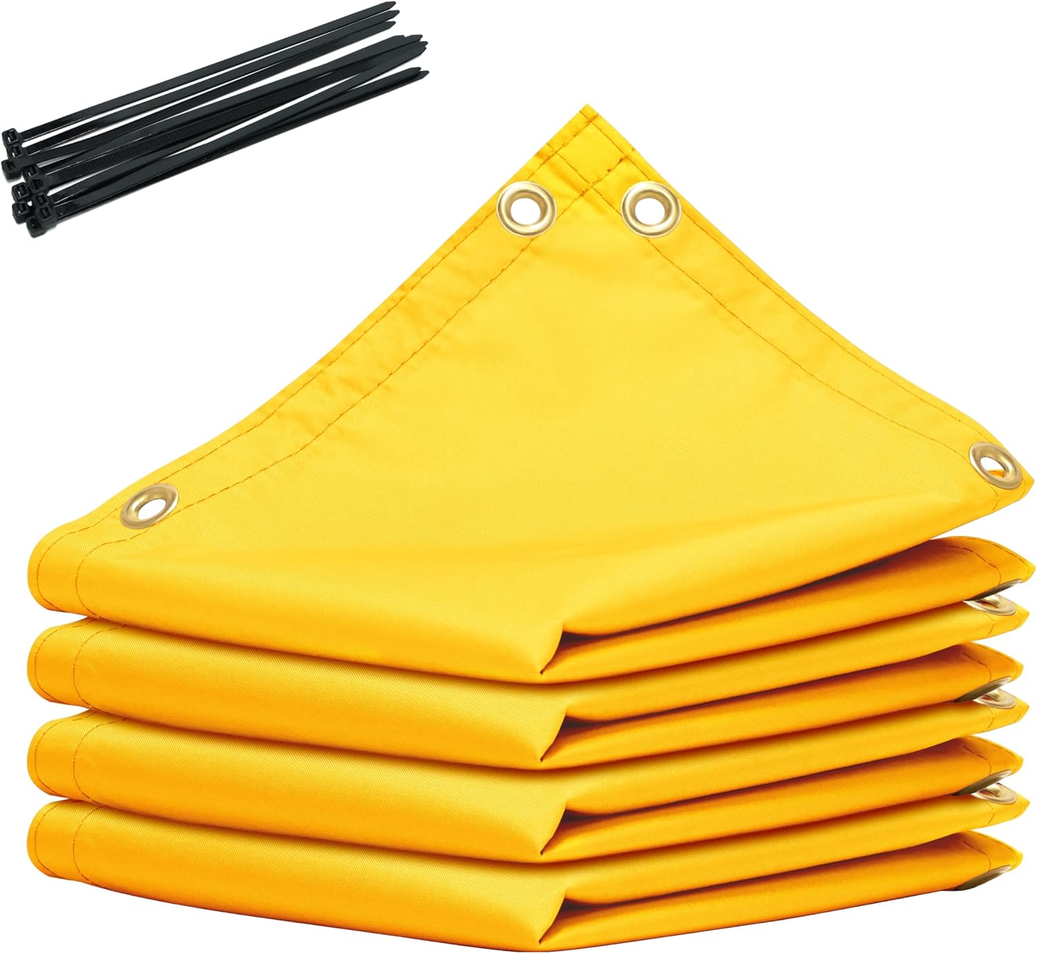 Royal Shade 4' x 19' Yellow Custom Size Waterproof Shade Cloth Dog Kennel Shade with Grommets - 90% Sunblock, Durable Mesh Fabric Tarp for Fence Privacy Screen, Greenhouse, Coop & Pet Playpen