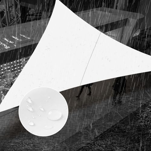 SUNNY GUARD Waterproof Sun Shade Sail 7'x14'x15.7' White Right Triangle UV Block Sunshade for Backyard Yard Deck Patio Garden Outdoor Activities and Facility(Customized)