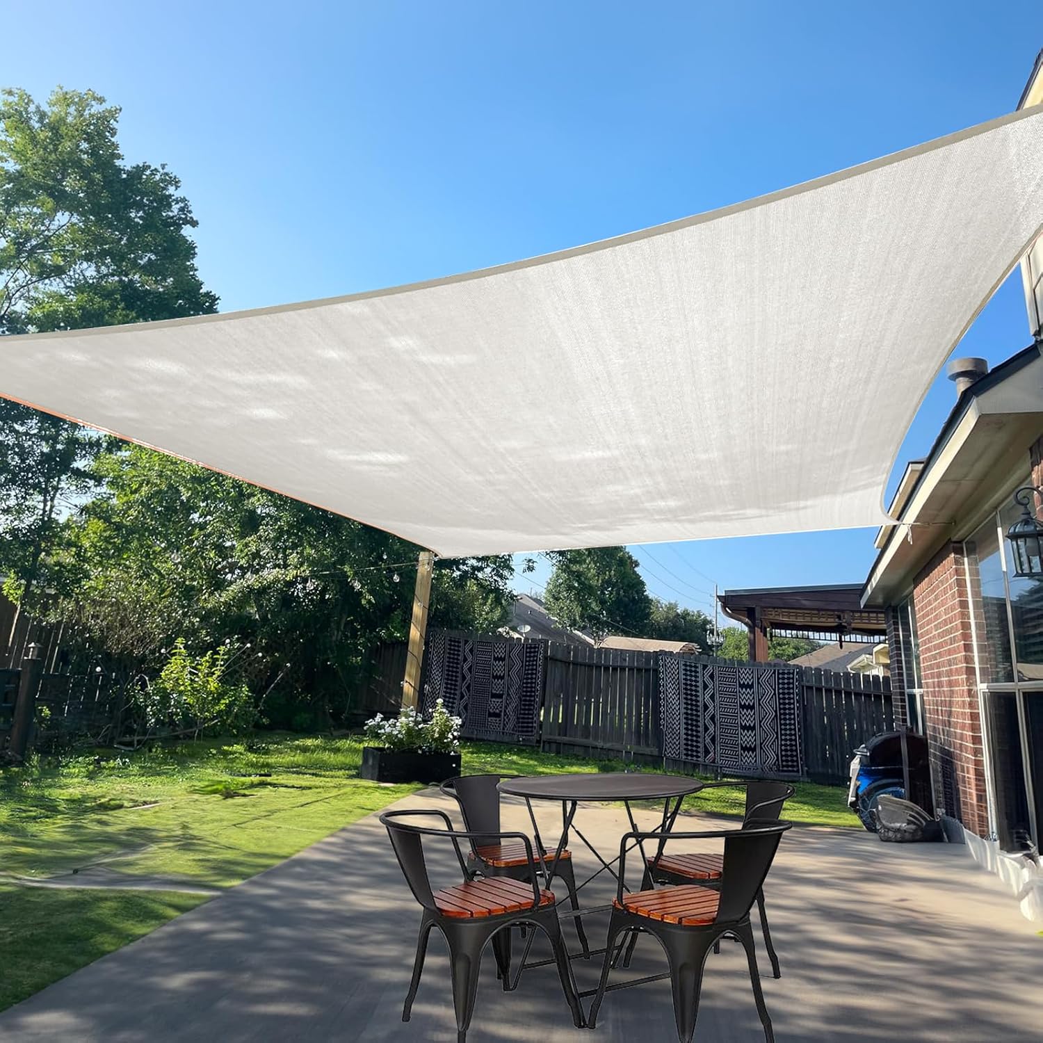 SUNLAX Sun Shade Sail 7' x 15' Peach Fuzz Rectangle Canopy Sail Shade Cover UV Block Permeable Sunshade Outdoor for Patio Backyard Deck Pergola (We Make Custom Size)