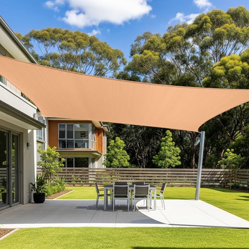 Cool Area Sun Shade Sail 11x24 FT Rectangle Shade Canopy Outdoor Shade Cover for Patio Backyard Deck Garden, Peach Fuzz (Custom Size)