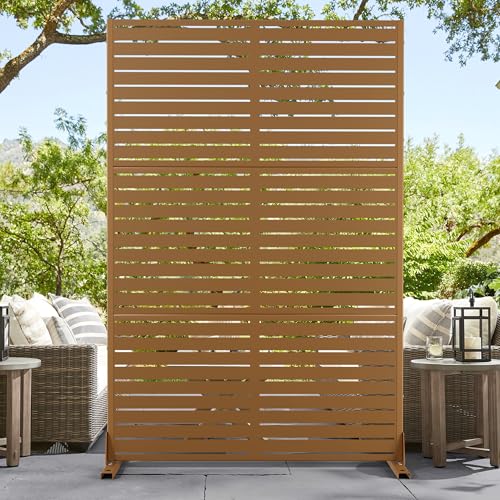 72" H47" W Metal Privacy Screen Outdoor Privacy Screen Freestanding, Outdoor Privacy Screens and Panels for Patio Lawn Deck, Outdoor Privacy Panels Decorative Privacy Fence(Consists of 3 Panels)