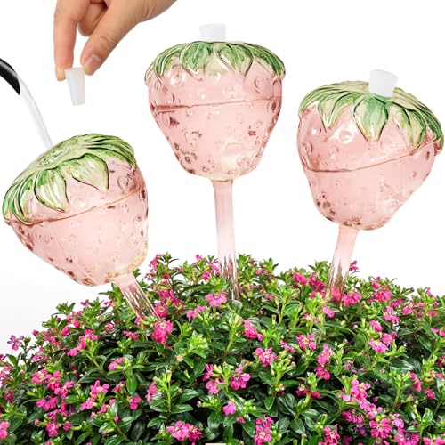 Yurucenus Strawberry Watering Globes (3-pack)