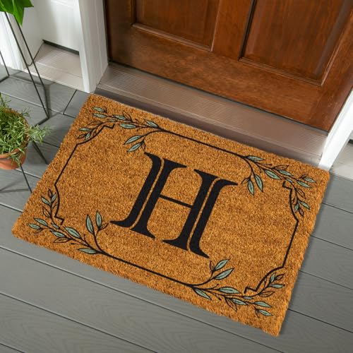 Evergreen Flag Monogram Coir Doormat