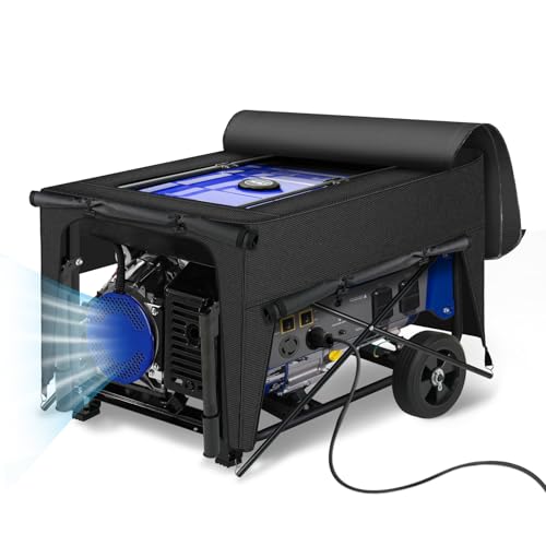 Porch Shield Generator Covers Running - Heavy Duty Waterproof Generator Rain Enclosure Tent Tarpaulin Shelter for 3500w-12000w Black(Top Opening)