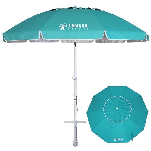 AMMSUN 8FT Large Beach Umbrella