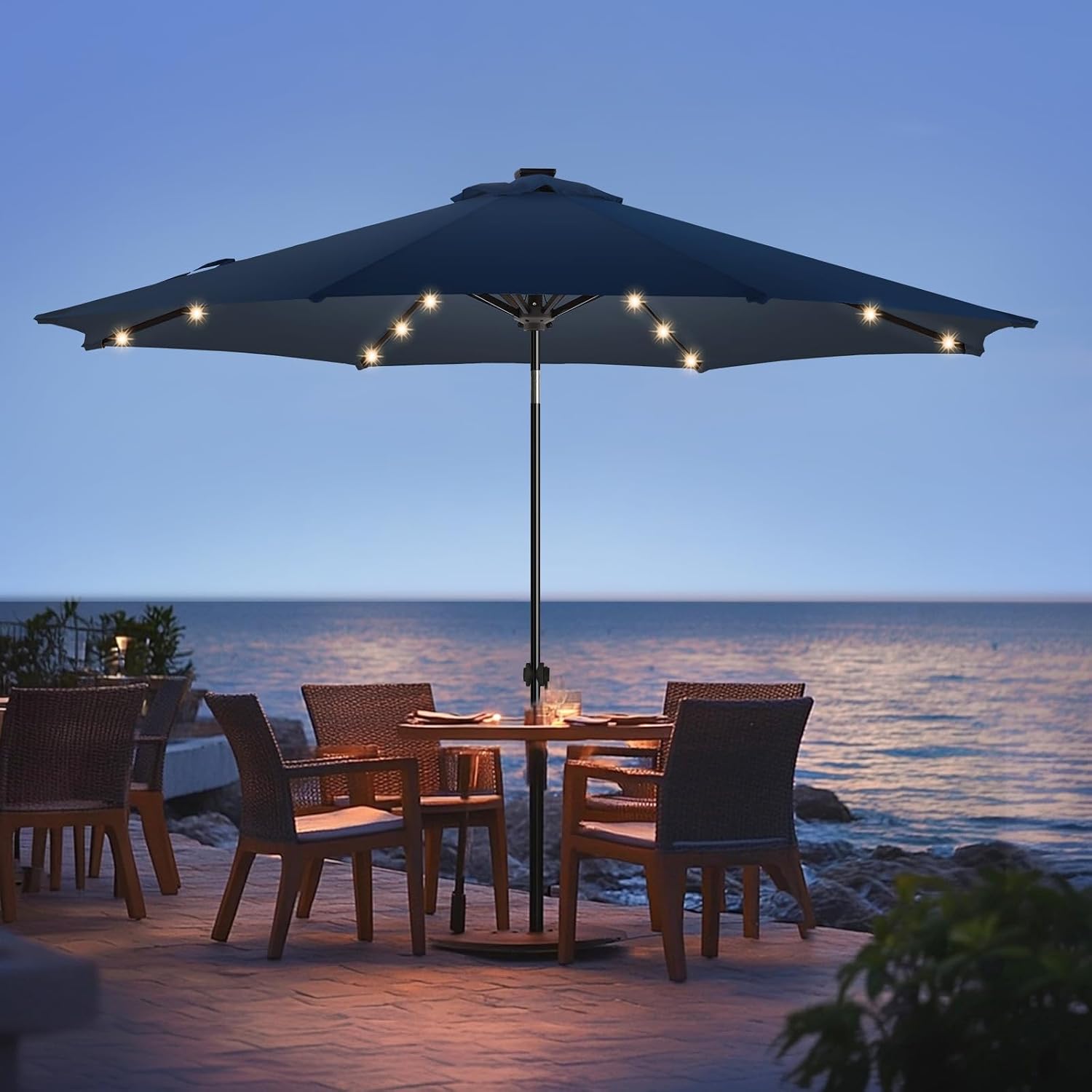 wikiwiki 11ft Solar Led Umbrella