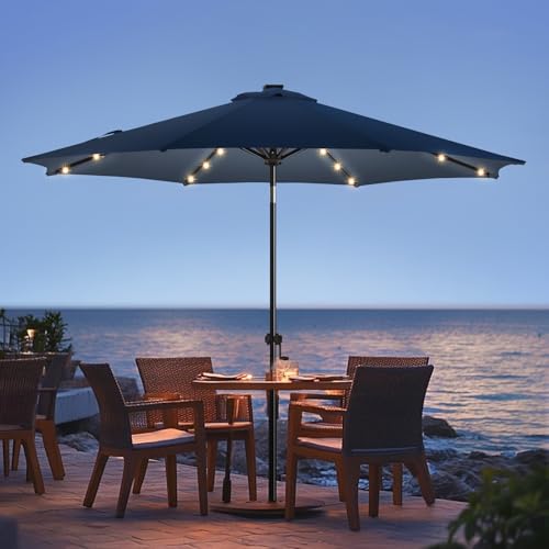 wikiwiki 9ft Solar Led Patio Umbrella
