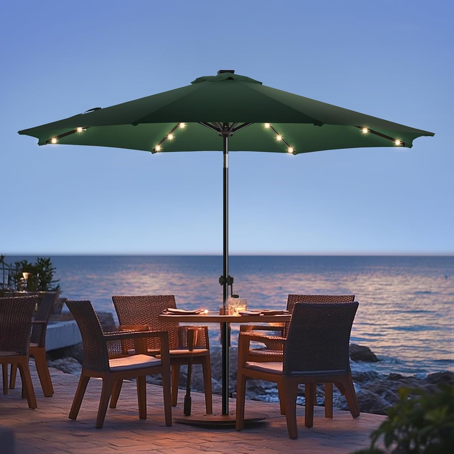wikiwiki 9ft Solar Led Umbrella