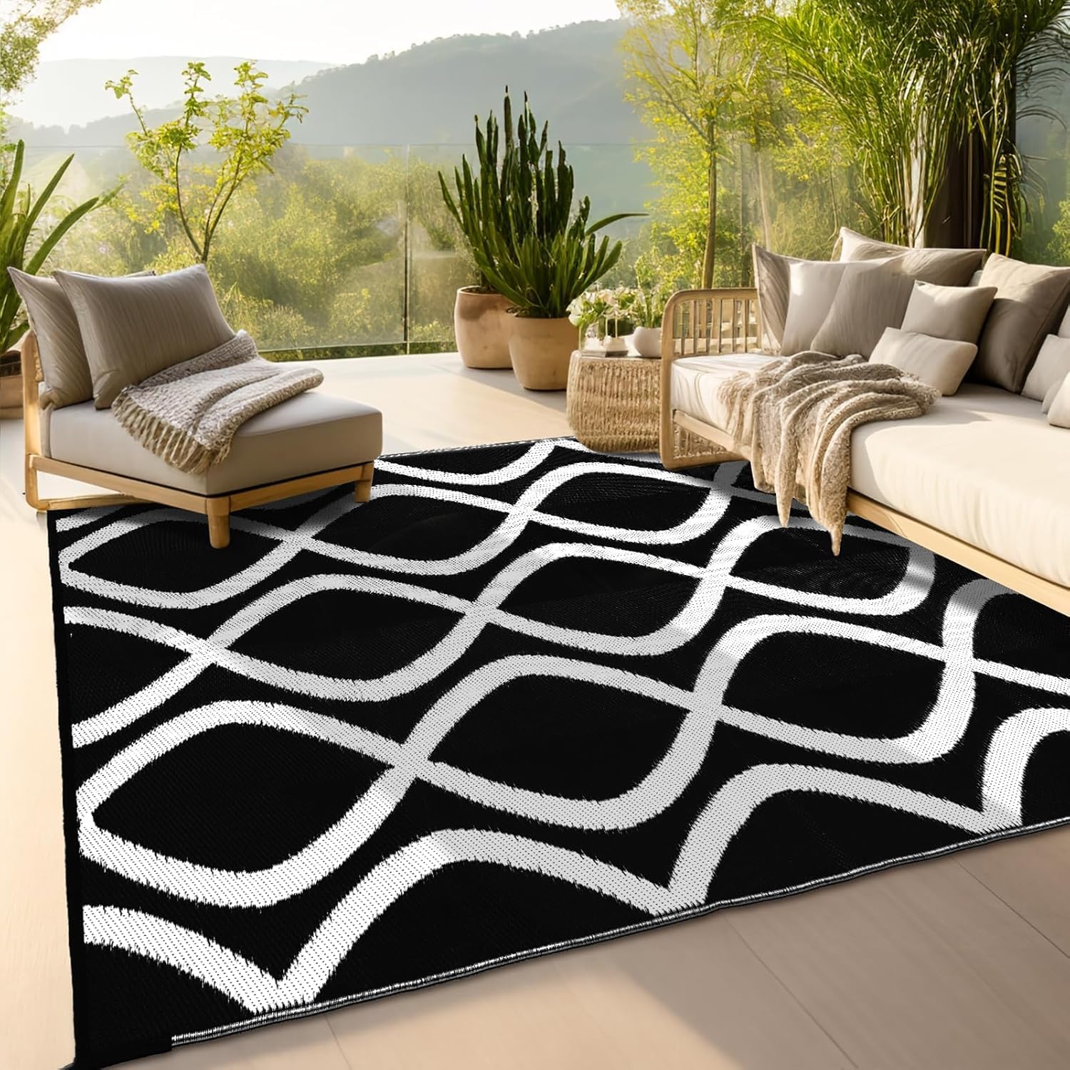 wikiwiki Outdoor Rug 9x18 ft