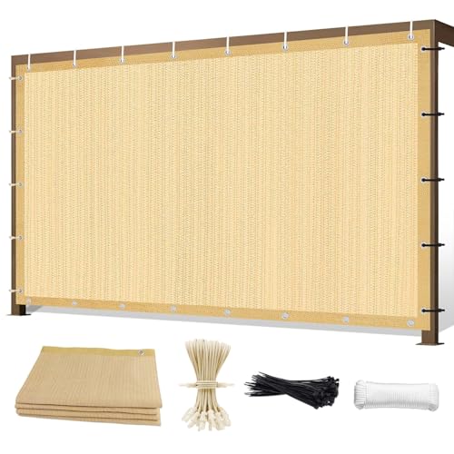 12'X 16' 90% Sun Shade Cloth Outdoor Patio Wheat Pergola Shades Cover Privacy Screen UV Block Porch Screens Canopy for Patio Outside Outdoor