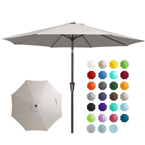 JEAREY 9FT Outdoor Patio Umbrella (Fog Gray)