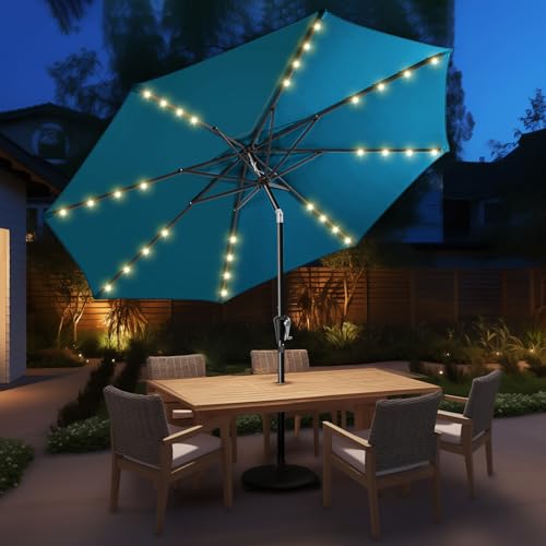 HOMSHADE 9ft Solar Lighted Umbrella