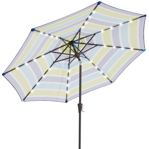JEAREY 9FT Outdoor Patio Umbrella with Solar Lights