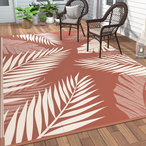 GENIMO Outdoor Rug 6' x 9' Brick&Red