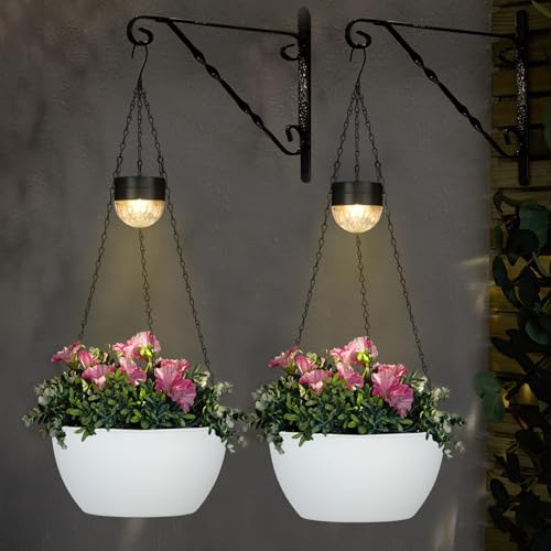 SUNNYPARK White Hanging Planters (2-Pack)