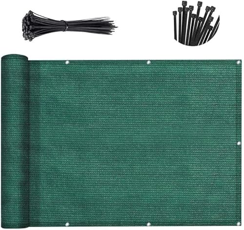 SUNNY GUARD Customized 3'x32' Dark Green Balcony Privacy Screen,90% Shade Apartments Fence Cover,Heavy Duty Mesh Windscreen for Deck,Outdoor,Backyard,Patio