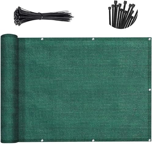 SUNNY GUARD Customized 3'x21' Dark Green Balcony Privacy Screen,91% Shade Apartments Fence Cover,Heavy Duty Mesh Windscreen for Deck,Outdoor,Backyard,Patio