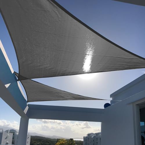 SUNNY GUARD Sun Shade Sail 14'x20'x24.4' Triangle Charcoal UV Block Sunshade for Backyard Yard Deck Patio Garden Outdoor Activities and Facility(We Make Custom Size)