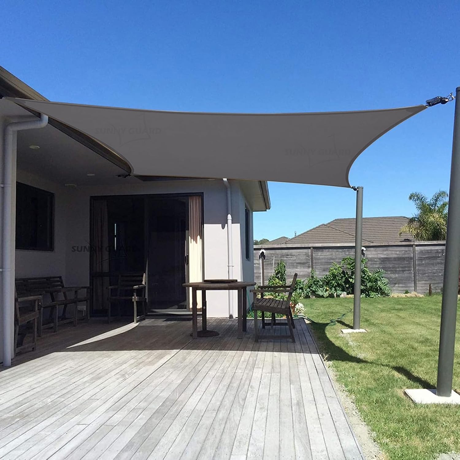SUNNY GUARD Sun Shade Sail 9'x22' Rectangle Charcoal UV Block Sunshade for Backyard Yard Deck Patio Garden Outdoor Activities and Facility(We Make Custom Size)