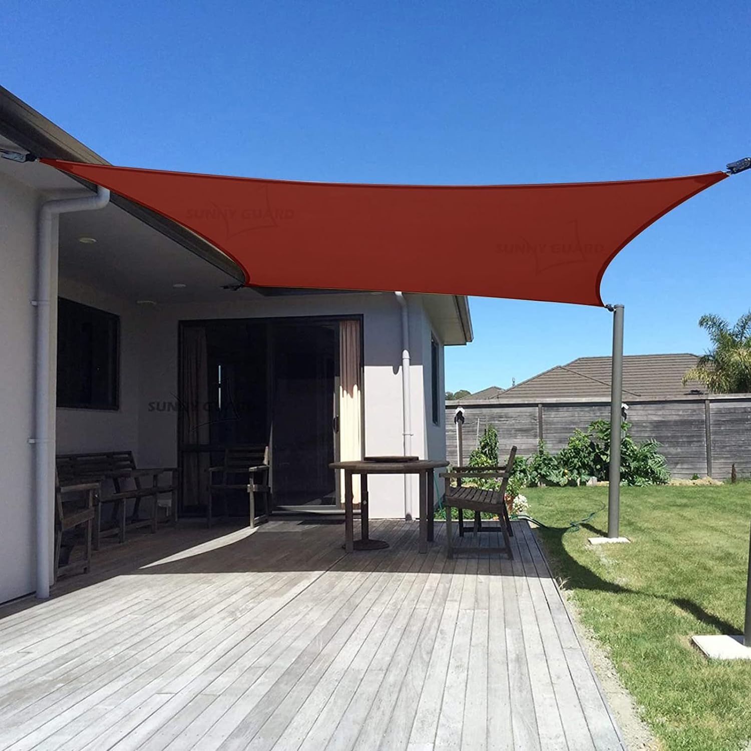 SUNNY GUARD Sun Shade Sail 6'x24' Rectangle Terra UV Block Sunshade for Backyard Yard Deck Patio Garden Outdoor Activities and Facility(We Make Custom Size)