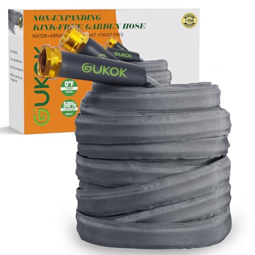2025 Upgraded 50FT Non-Expanding Garden Hose, Ultra-Light & Flexible Water Hose - Burst-Resistant, Kink-Free, High-Pressure, All-Weather Use for Lawns, Gardens, and Outdoor Cleaning