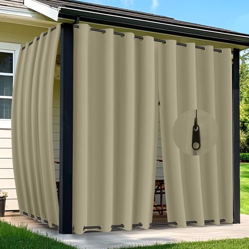 Arfntevss Extra Wide Curtains (110x108, Khaki)