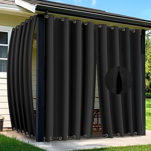 Arfntevss Outdoor Curtains (54x84, Black)