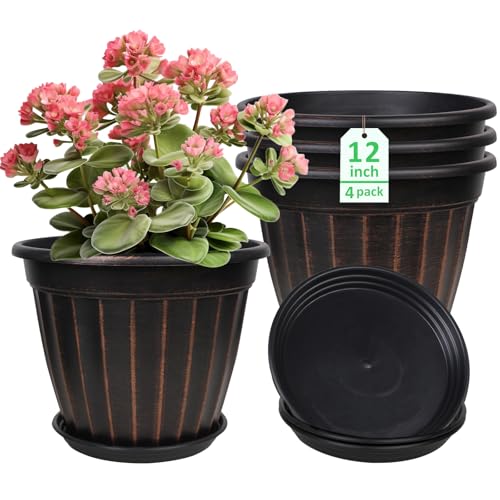 FGstyle 12 Inch Tall Planters (4 Pack)