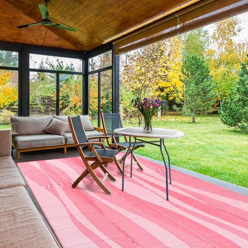 Boulder Bee Outdoor Rugs, Plastic Straw Rug, Waterproof Outdoor Camping Rugs, Quick Drying Picnic Rug, Sand Free Reversible Beach Mats, 8 x 10 Feet
