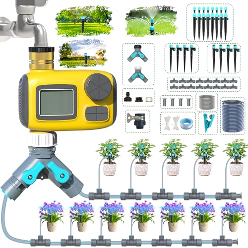 TRJZWA Drip Irrigation Kit w/ Timer